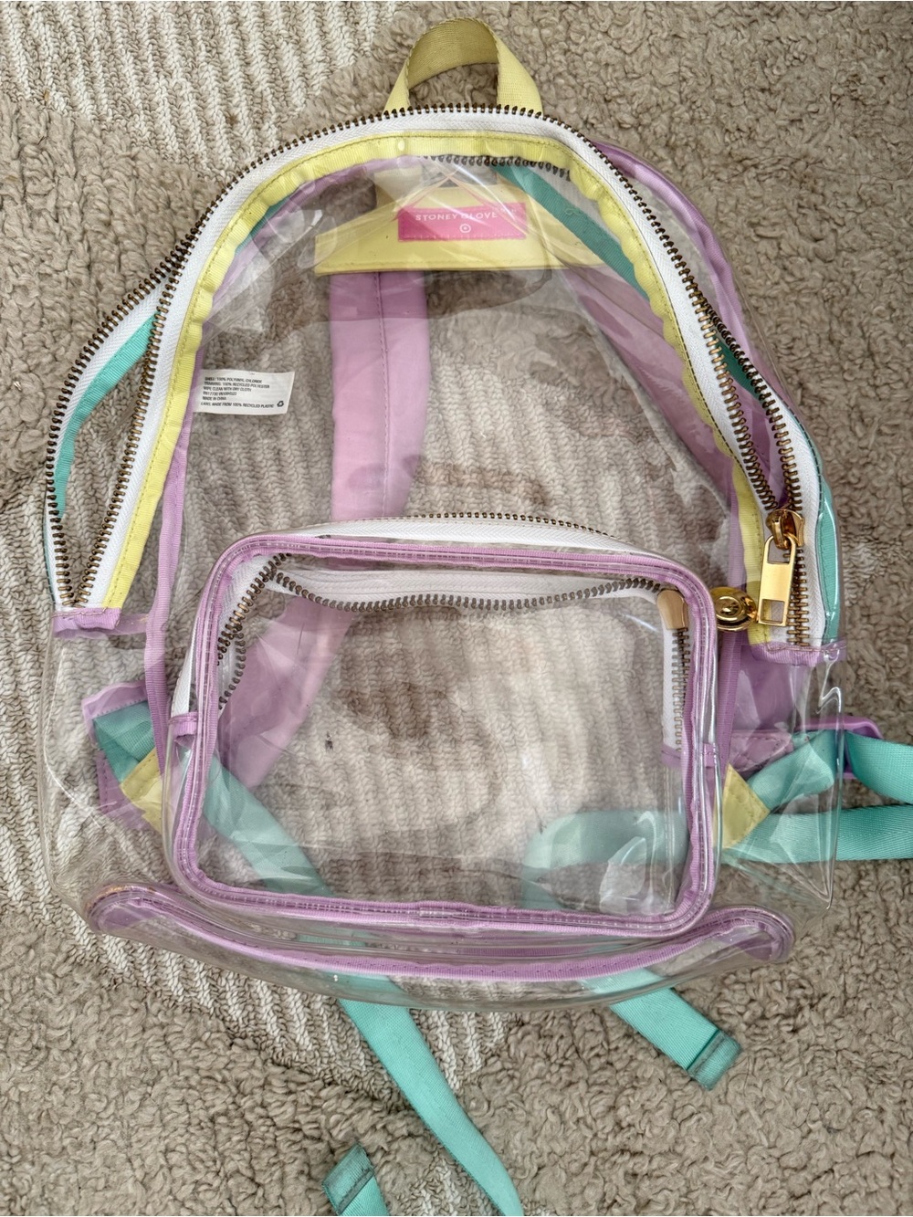 Stoney Clover Lane x Target Clear PVC Backpack Pastel Lavender Mint Yellow *READ